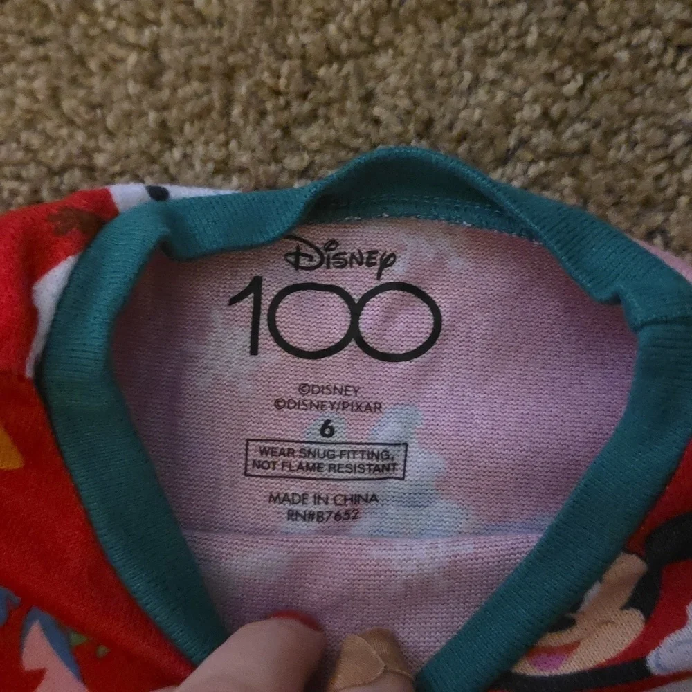 Disney Red and Green Kids One Piece Pajamas